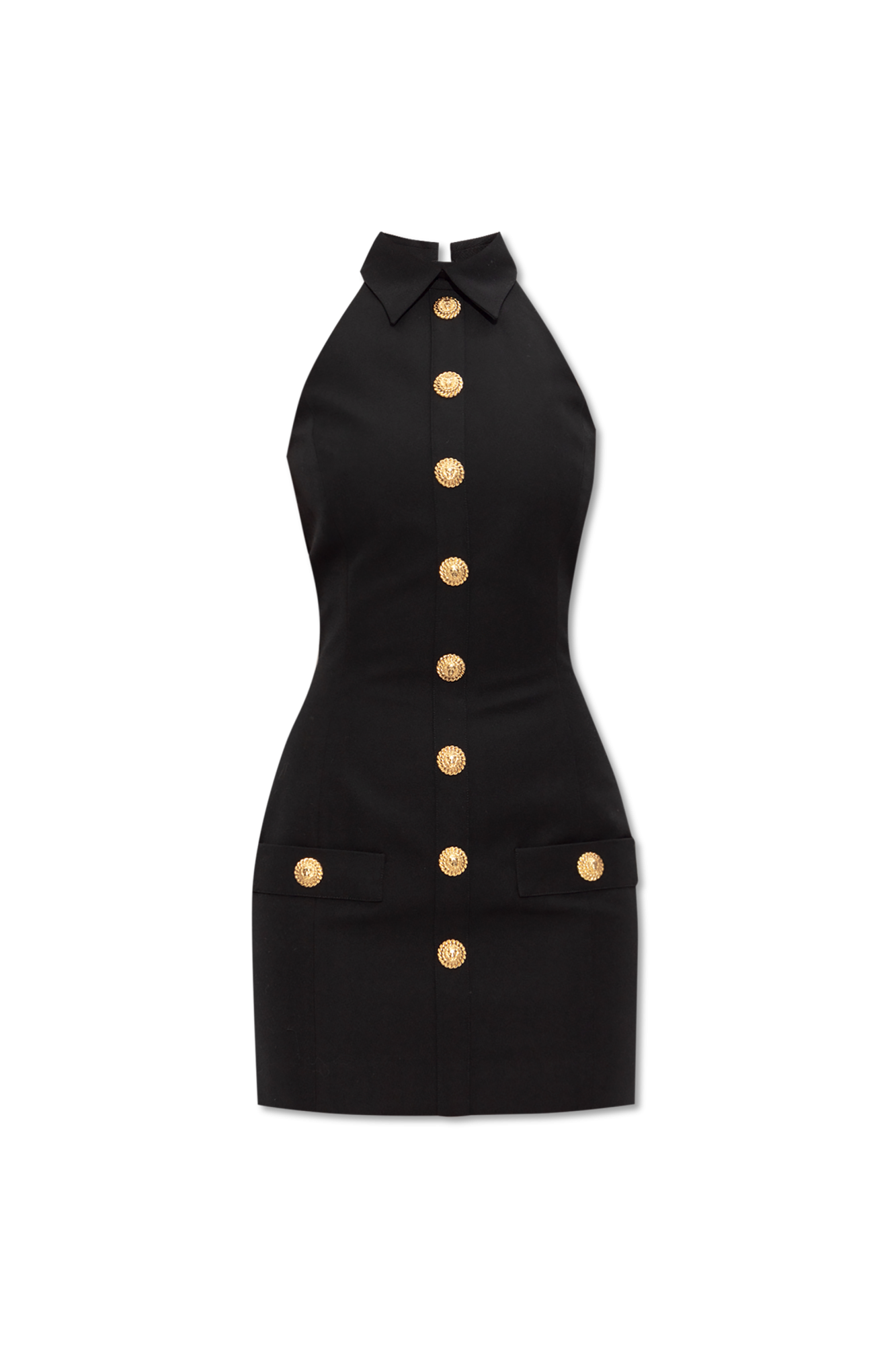 ワンピース BALMAIN FW25 Black wool mini dress (FF1R5131WC09 0PA) Black Dress with collar Balmain - Vitkac Italy